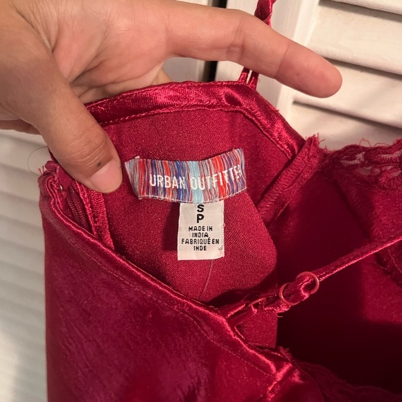 Urban Outfitters Red Slip Dress Spaghetti Strap V-Neck - Picture 2 of 8